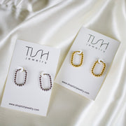 Boa // Beaded Texture Oval Hoops