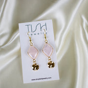 Lux // Diamond Rose Quartz Dangle Earrings