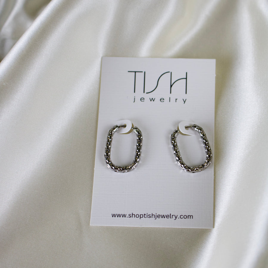 Bayley // Hammered Oval Hoop