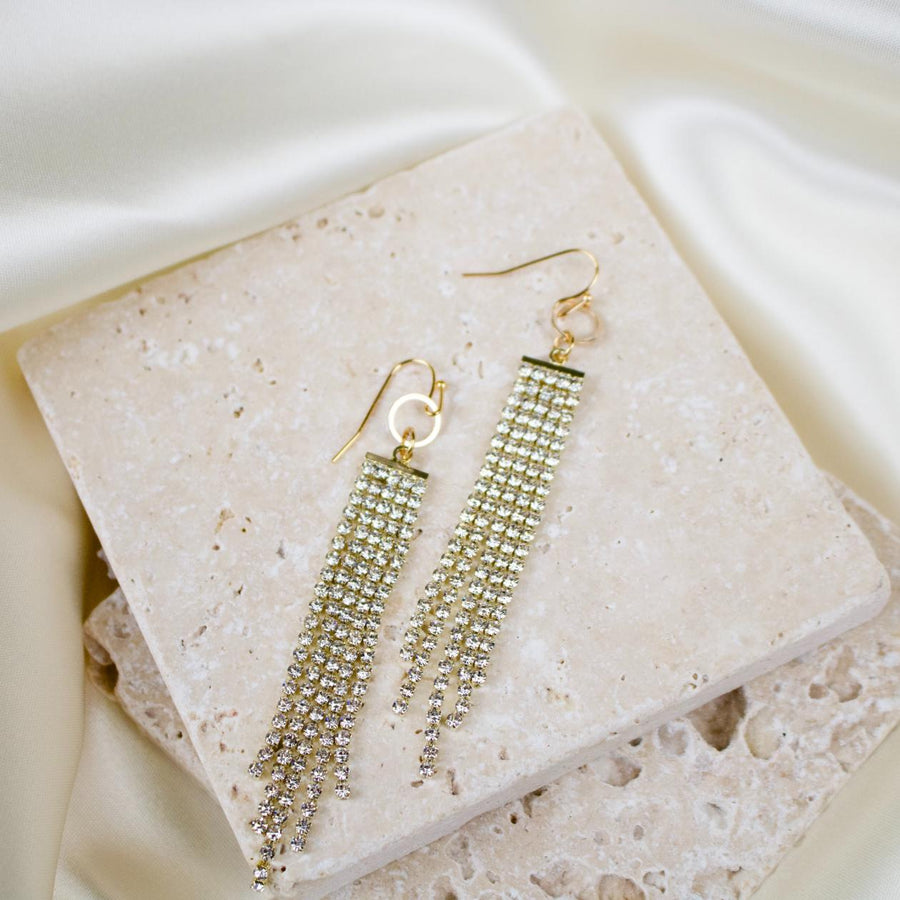 Rocha // Rhinestone Dangle Earrings