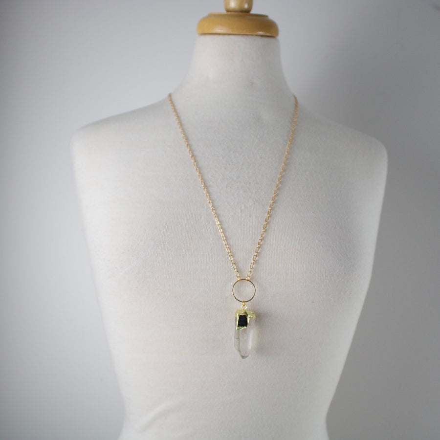 N3 - Quartz & Tourmaline Necklace