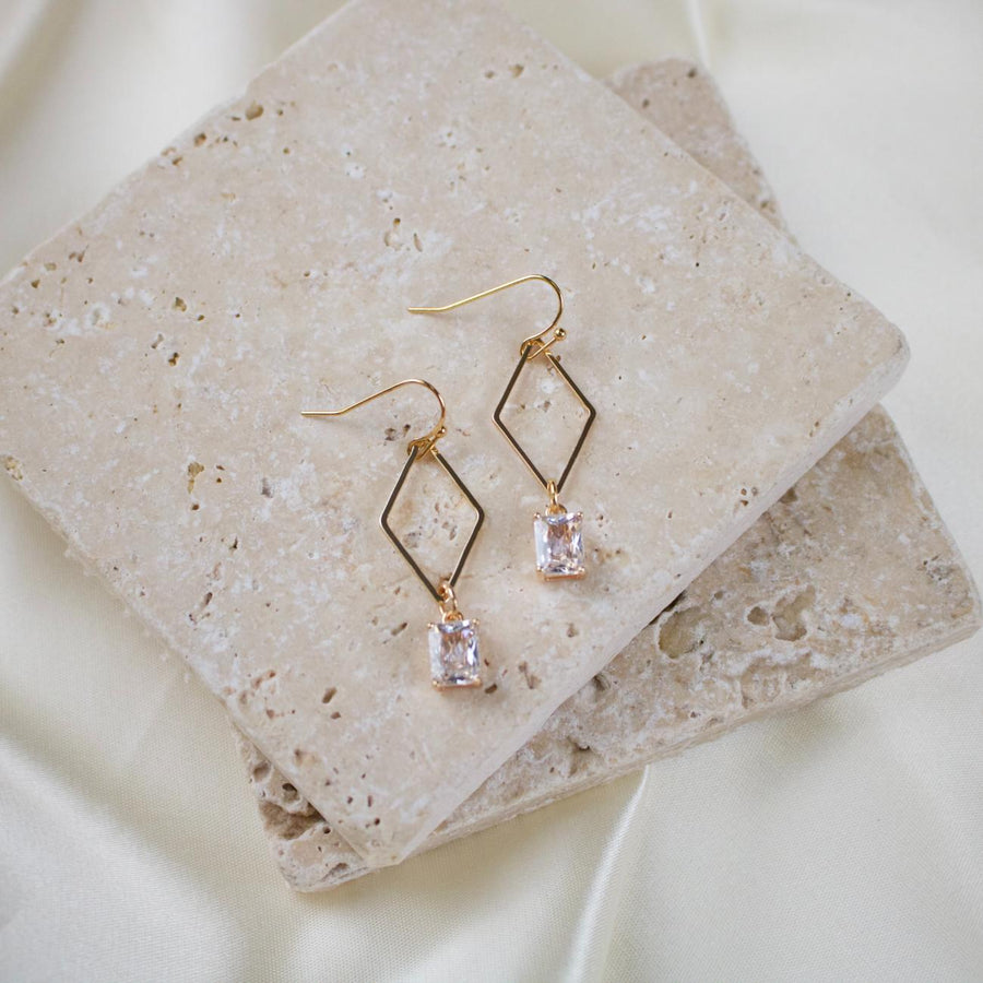 Fiona // Rhinestone Diamond Earrings