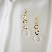 Dua // White Circle Acetate Earrings