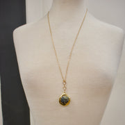 N029 - Circle abalone pendant necklace
