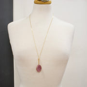 N004 - Strawberry Quartz Pendant necklace