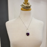 N014 - Silver Shield pendant necklace