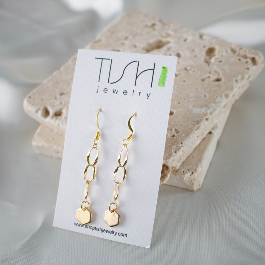 E10 - Gold Chainlink Earrings