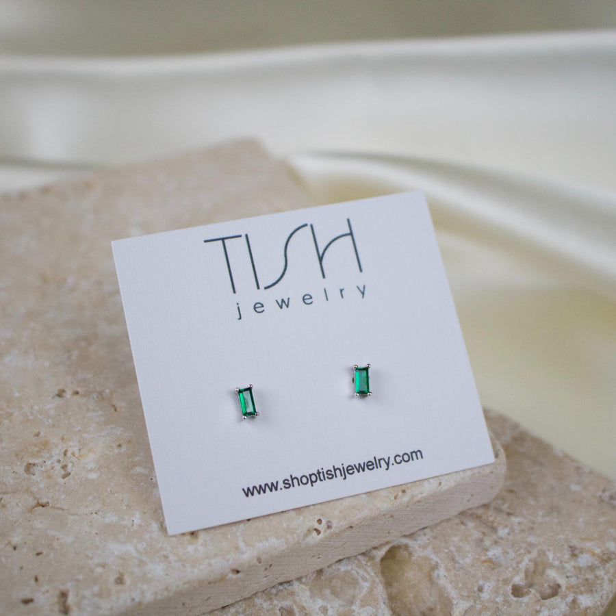 Rema // Emerald Green Rhinestone Studs