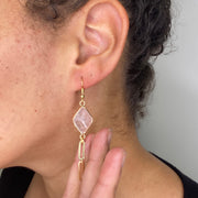 Toni // Rose Quartz Dangle Earrings