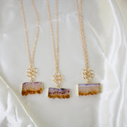 N002 - Citrine slice necklace