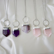 N014 - Silver Shield pendant necklace