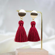 Halo // Cherry Red Tassel Earrings