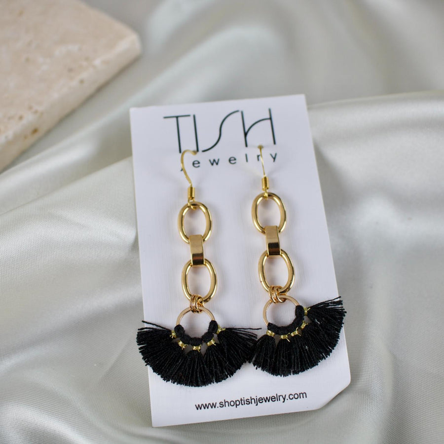 Sienna // Half Circle Tassel Drop Earring