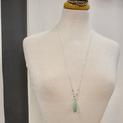 N037 - Silver amazonite pendant necklace