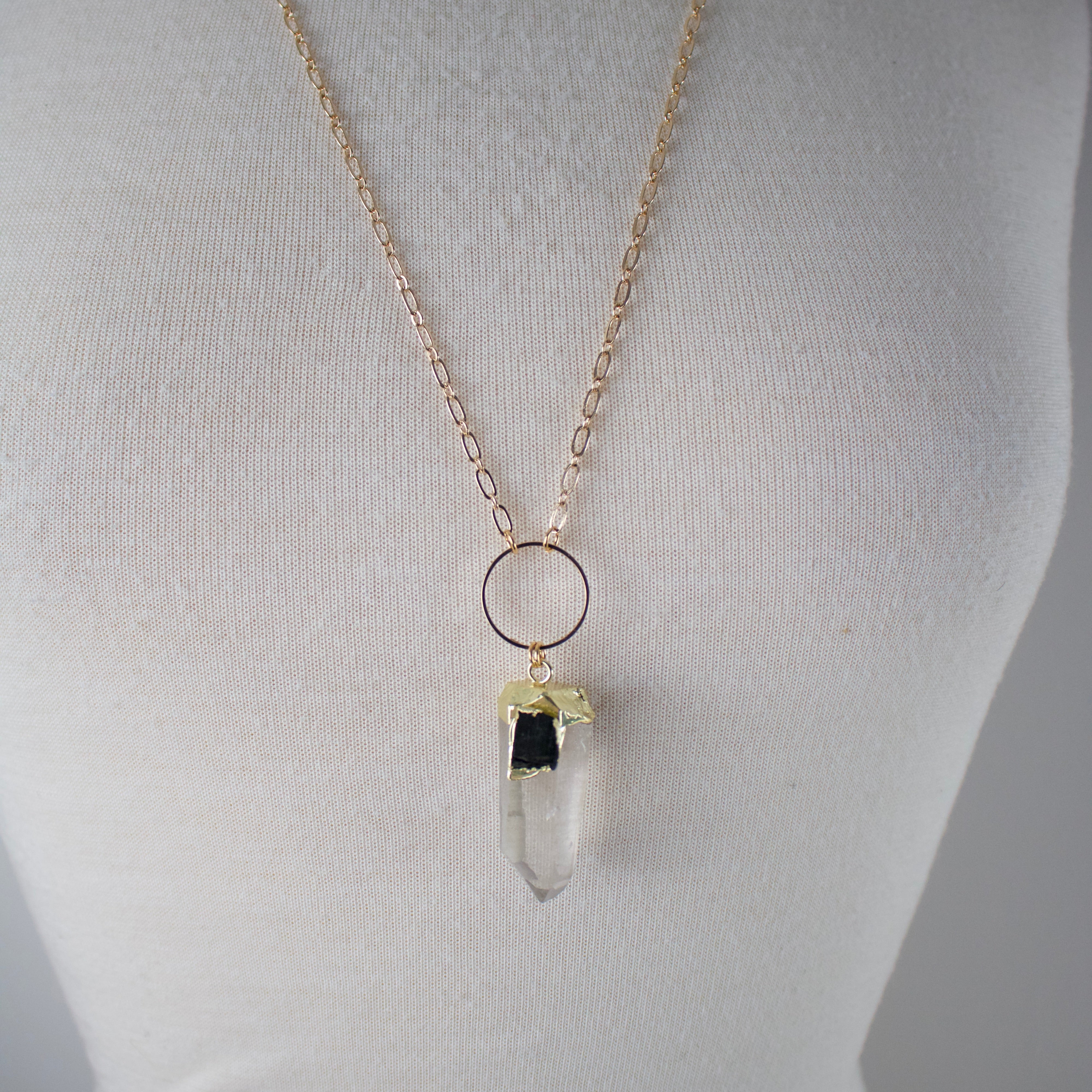 N3 - Quartz & Tourmaline Necklace