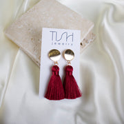 Halo // Cherry Red Tassel Earrings