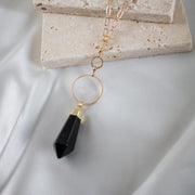 Rudy // Black Agate Point Necklace