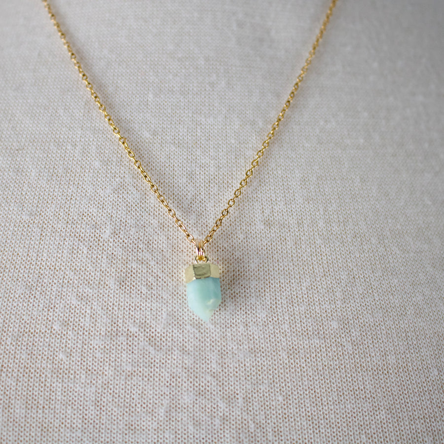 N9 - Dainty Amazonite Bullet Point Necklace