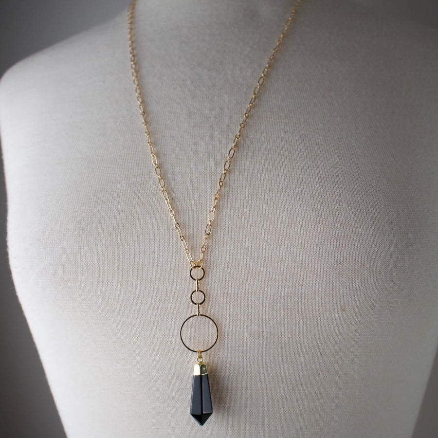 Rudy // Black Agate Point Necklace