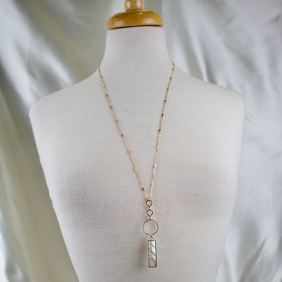 Joelle // White Shell Bar Necklace