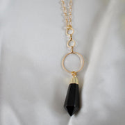 Rudy // Black Agate Point Necklace