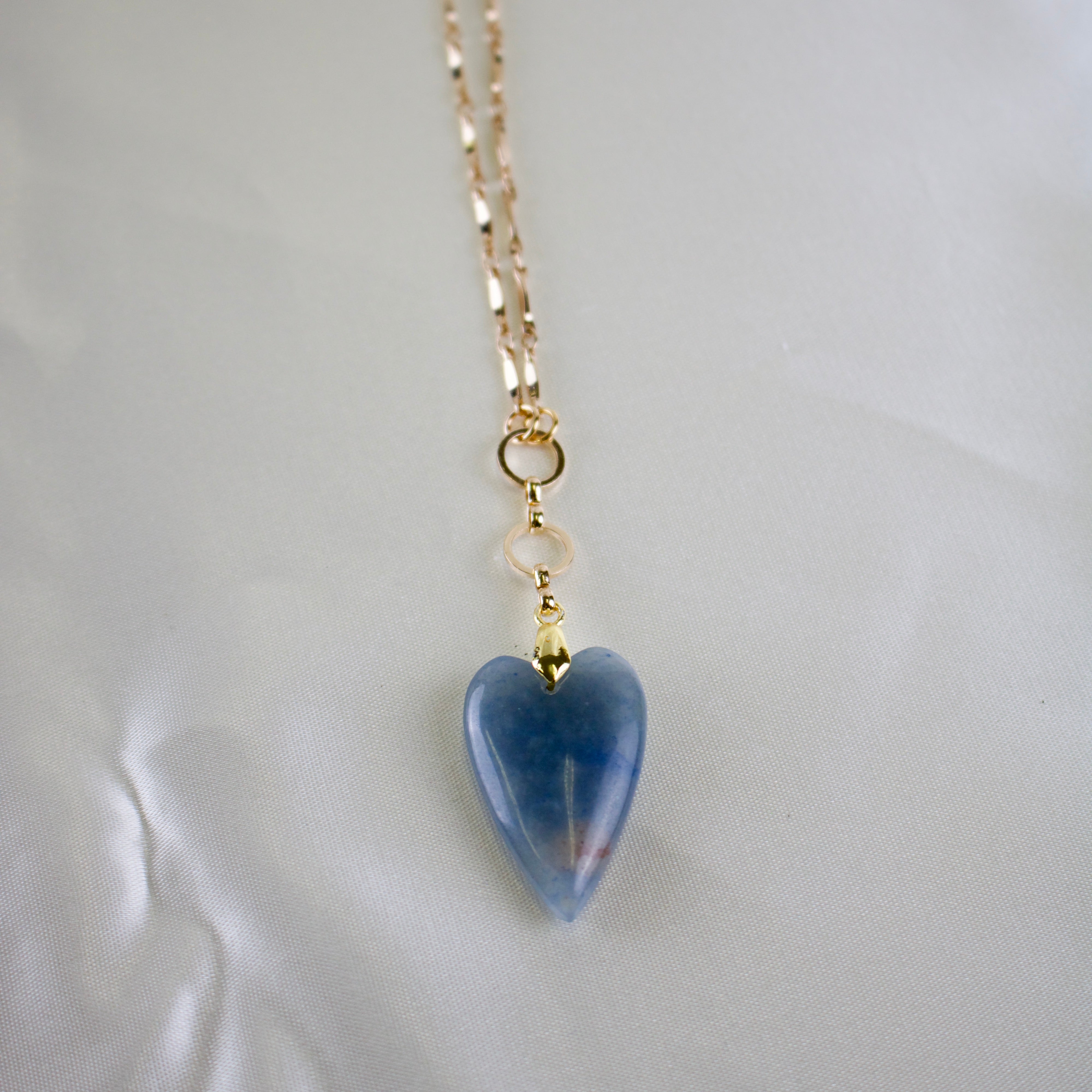 Serena // Blue Aventurine Heart Necklace
