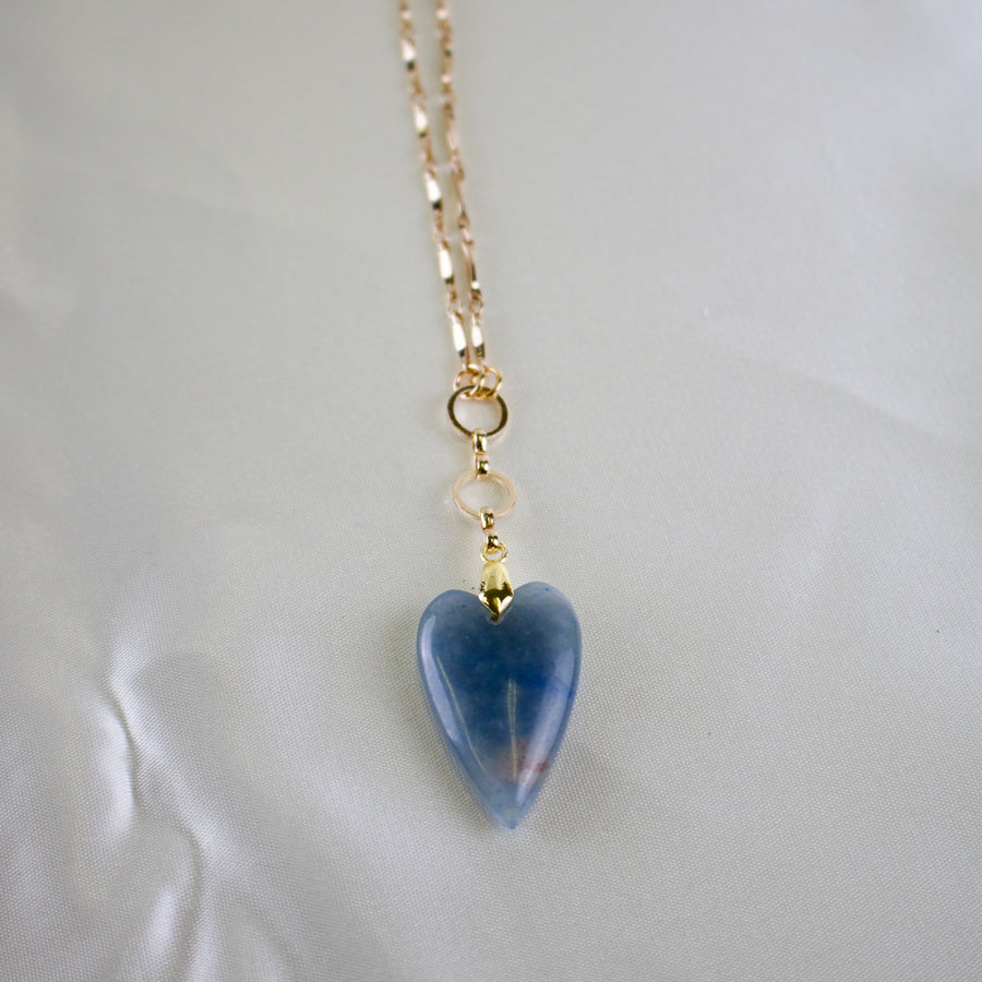 Serena // Blue Aventurine Heart Necklace