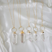 N019 - *imperfect* jumbo clear quartz crystal necklace