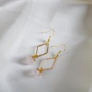 Myra // Geometric Quartz Charm Earrings