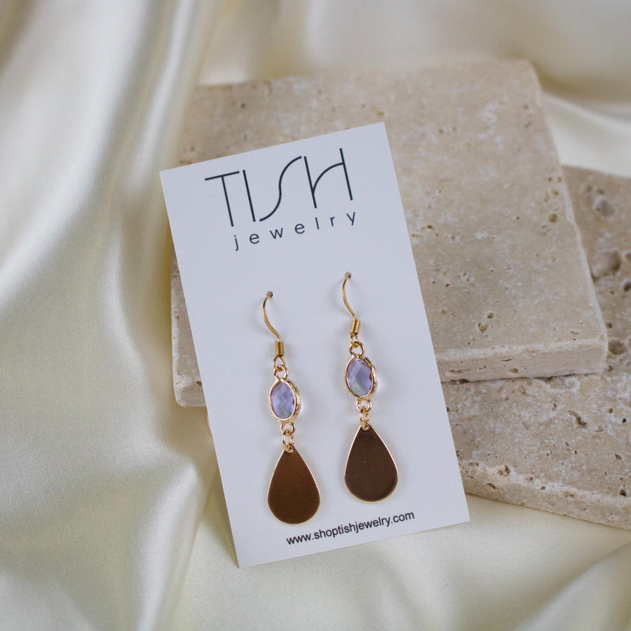 Finn // Glass Charm Teardrop Earrings