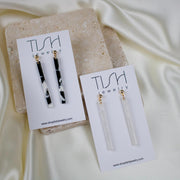 Pixie // Black & White Pillar Earrings