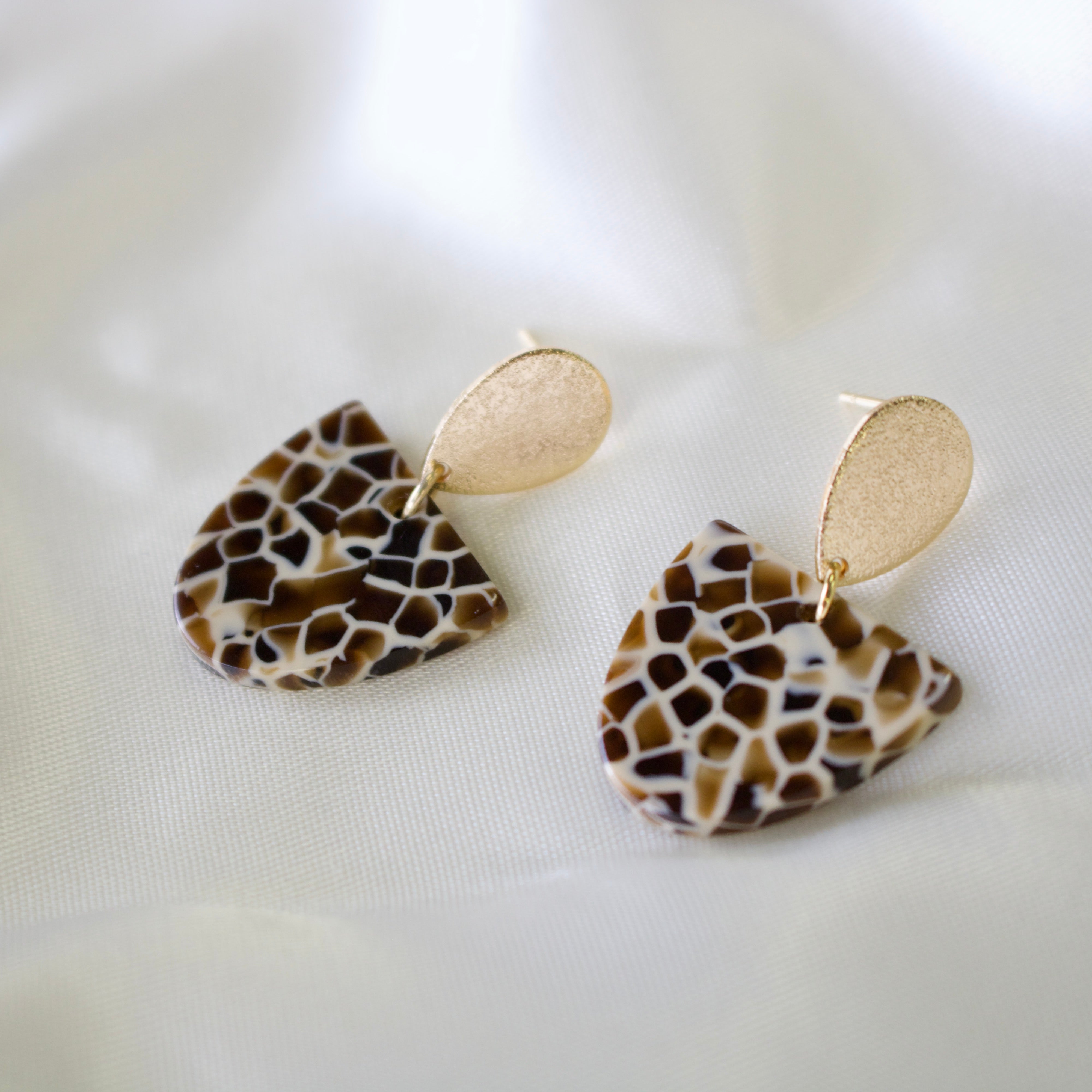 Mocha // Brown Mosaic Earrings