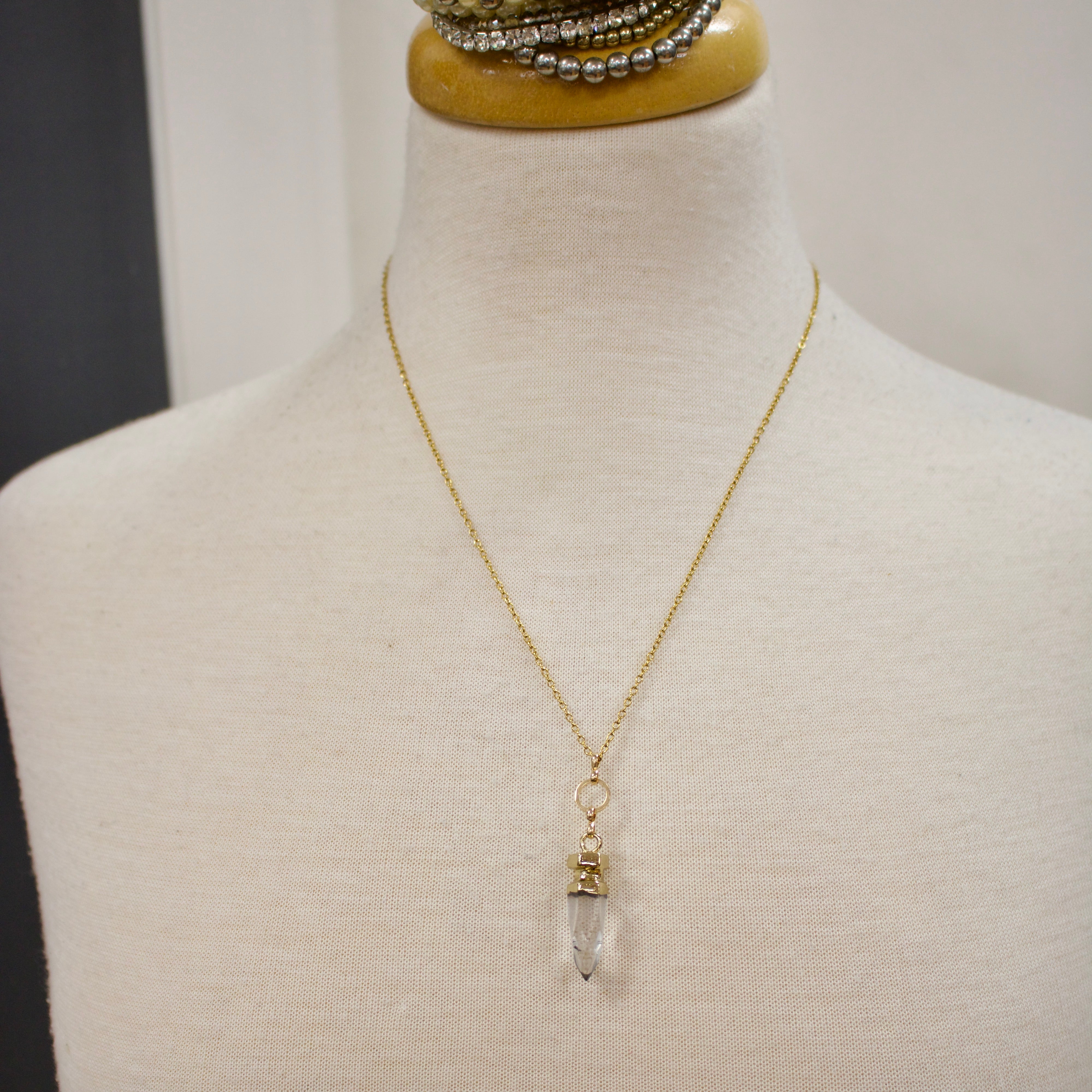 N010 - Clear Quartz Pendant Necklace