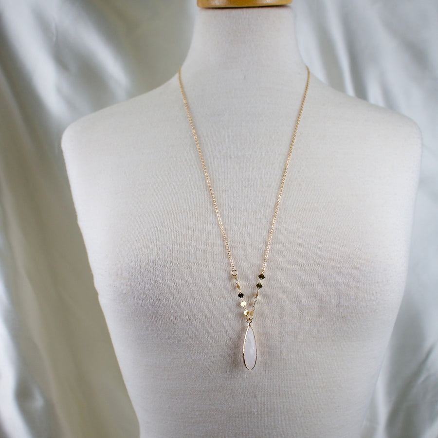 Anna // Quartz Teardrop Necklace