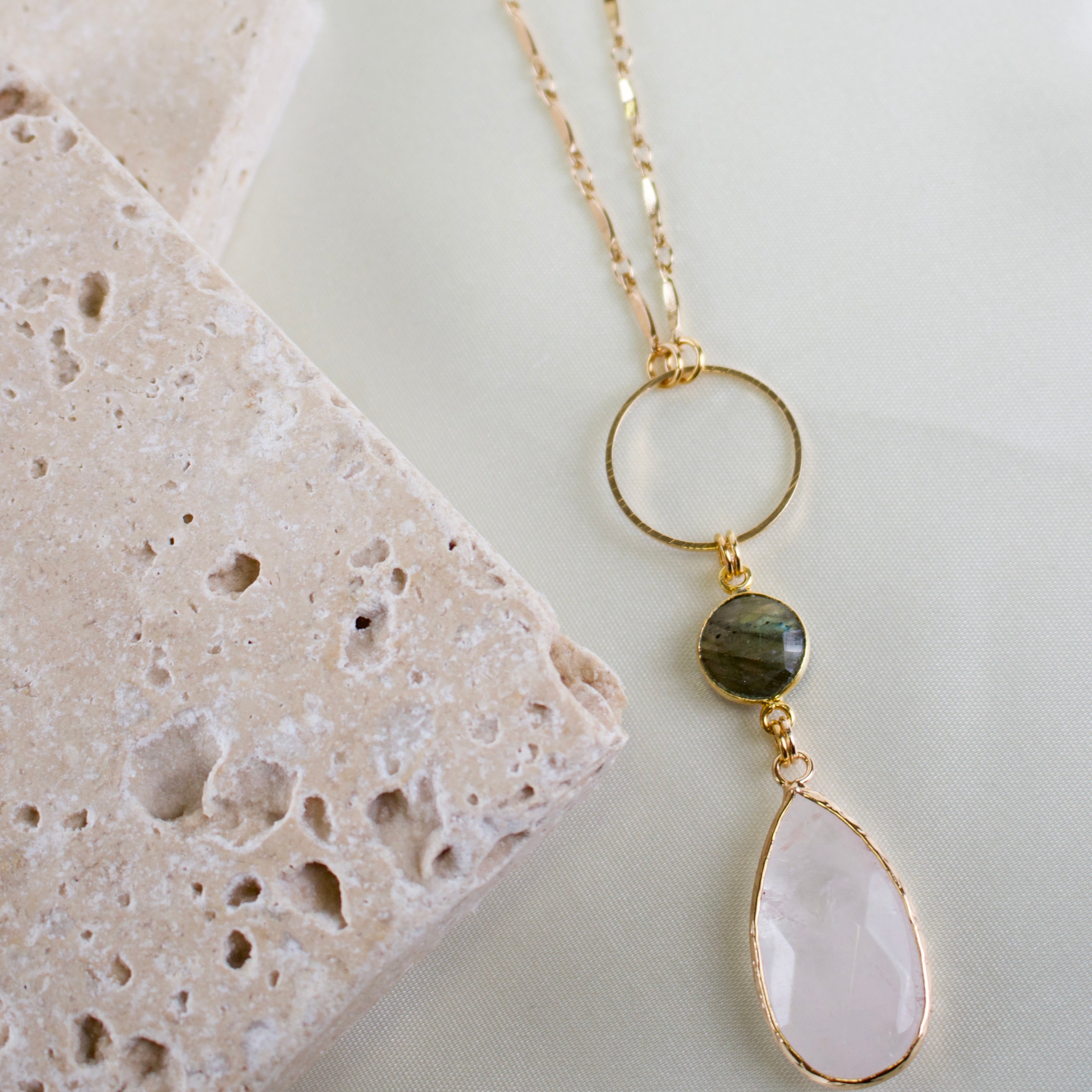 Cherice // Quartz & Labradorite Necklace