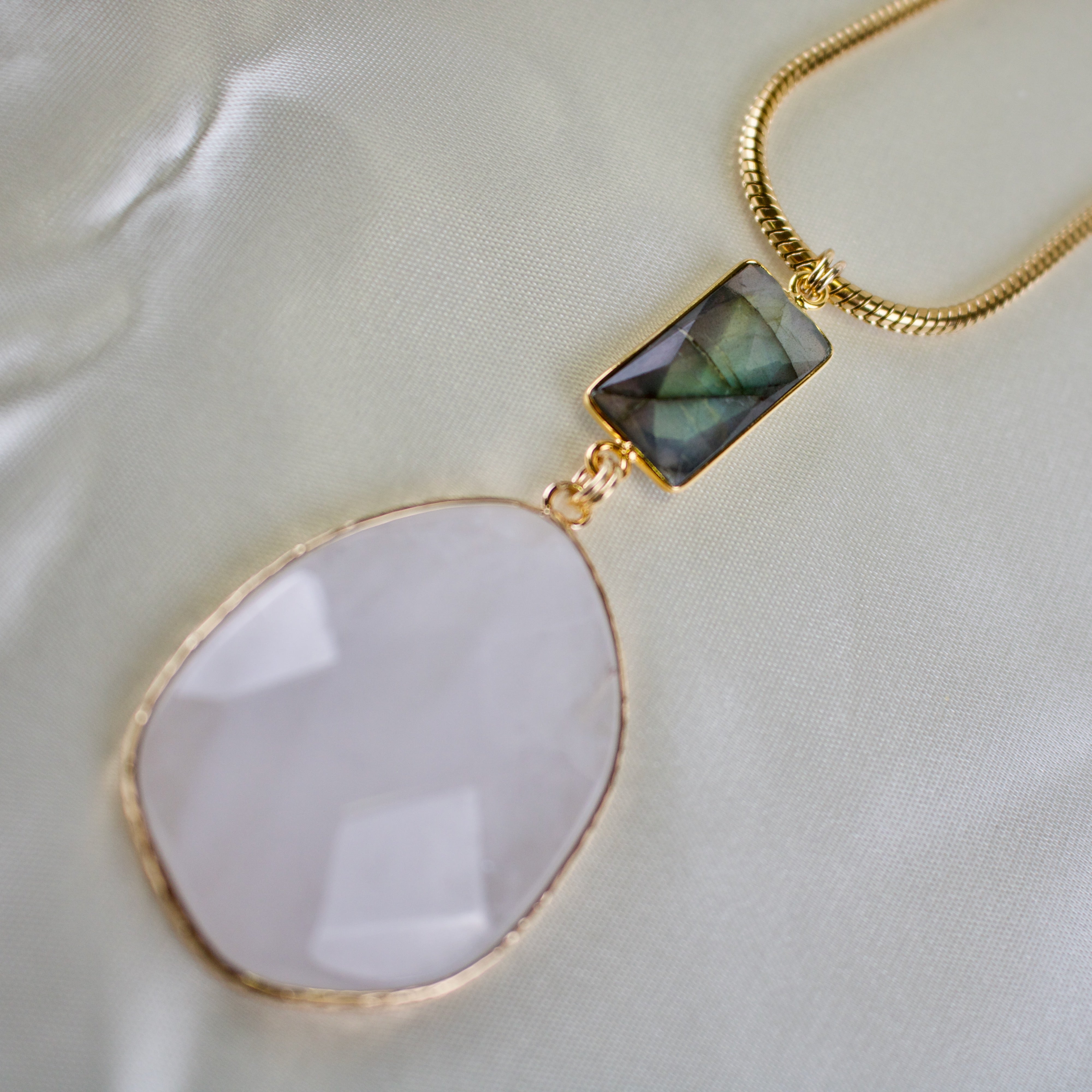 Lexi // Quartz & Labradorite Necklace