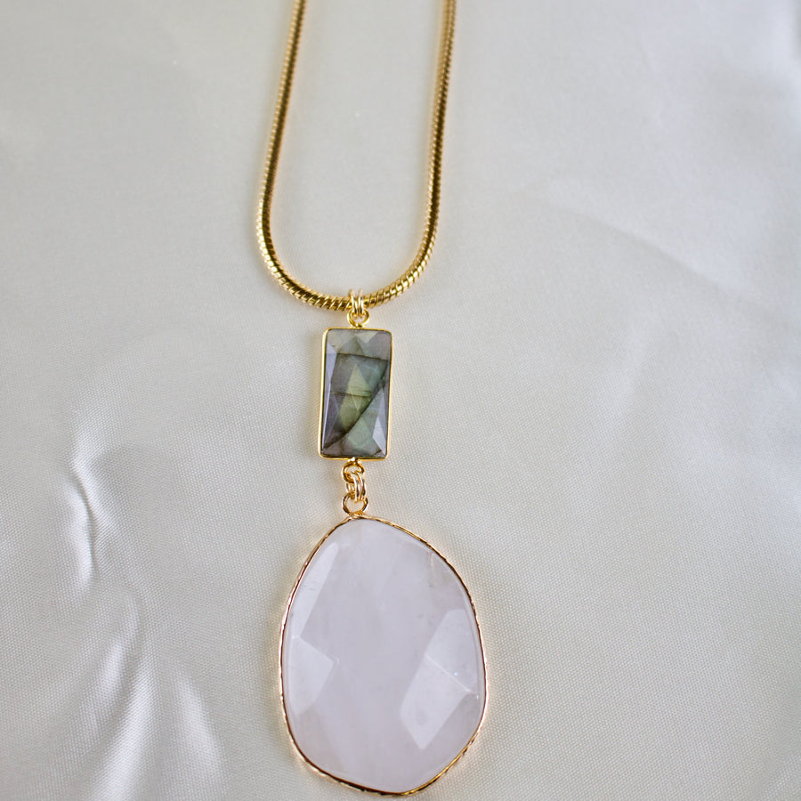Lexi // Quartz & Labradorite Necklace