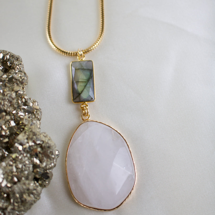 Lexi // Quartz & Labradorite Necklace