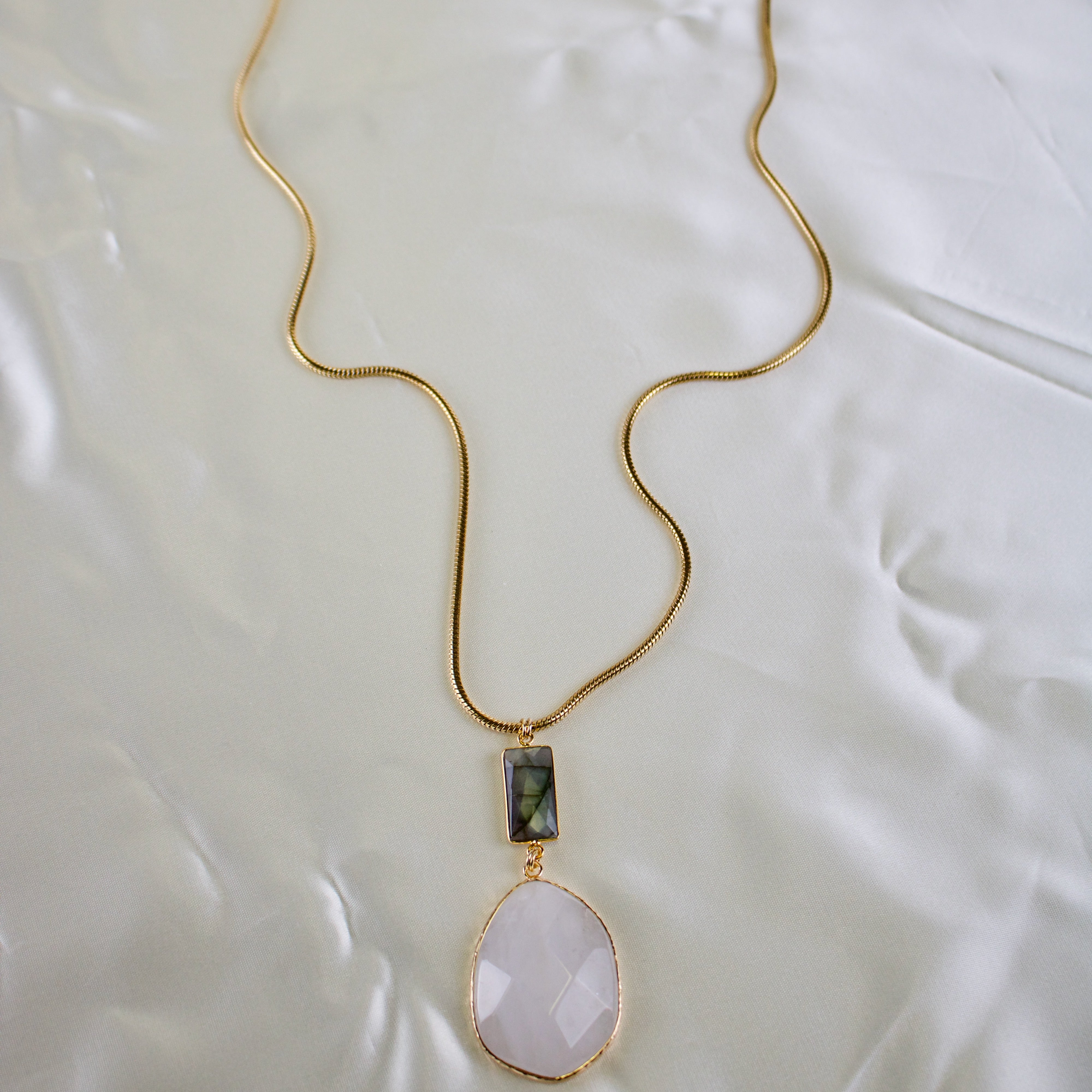 Lexi // Quartz & Labradorite Necklace