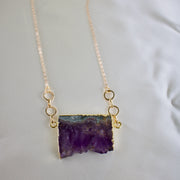 Talia // Amethyst Slice Necklace