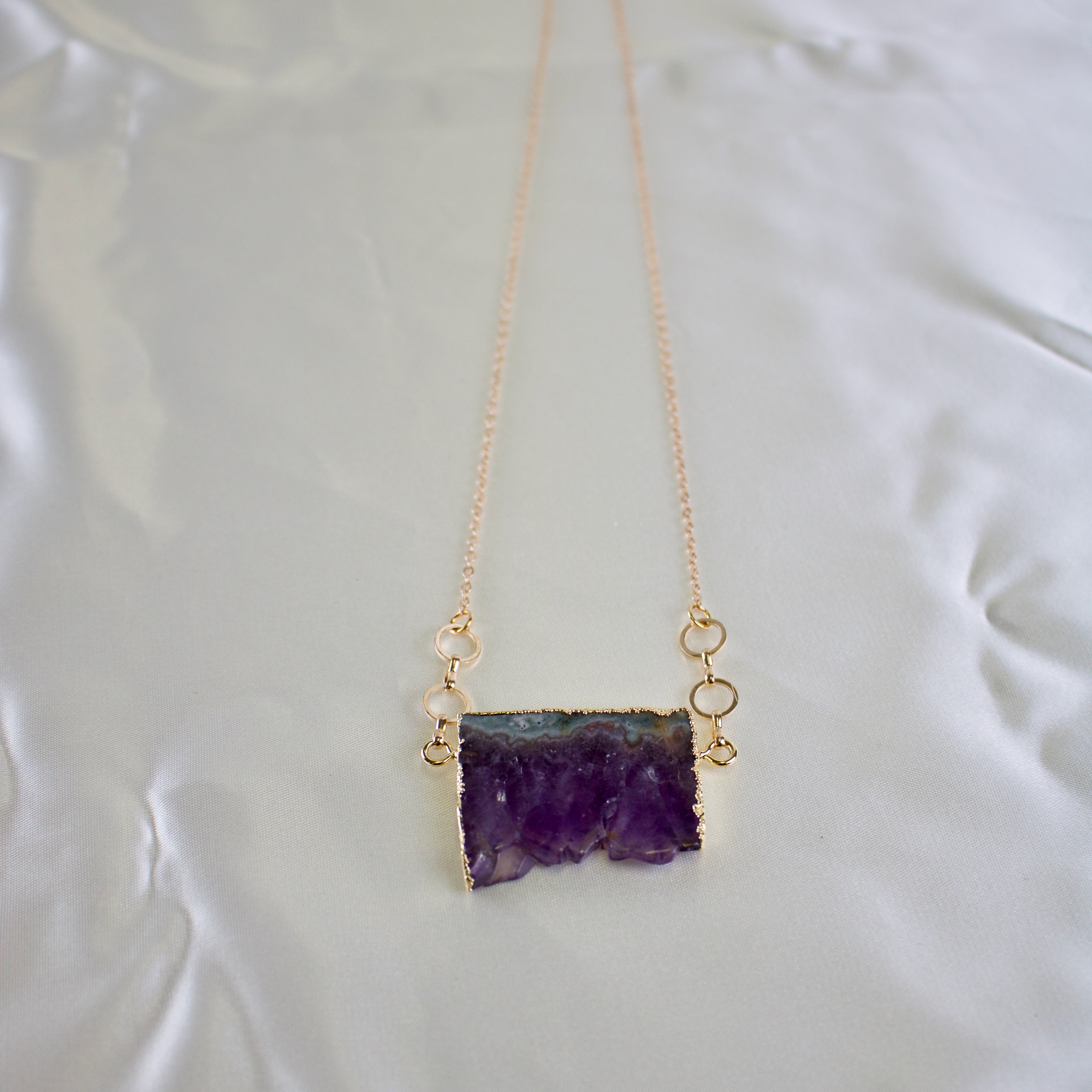 Talia // Amethyst Slice Necklace