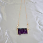 Talia // Amethyst Slice Necklace