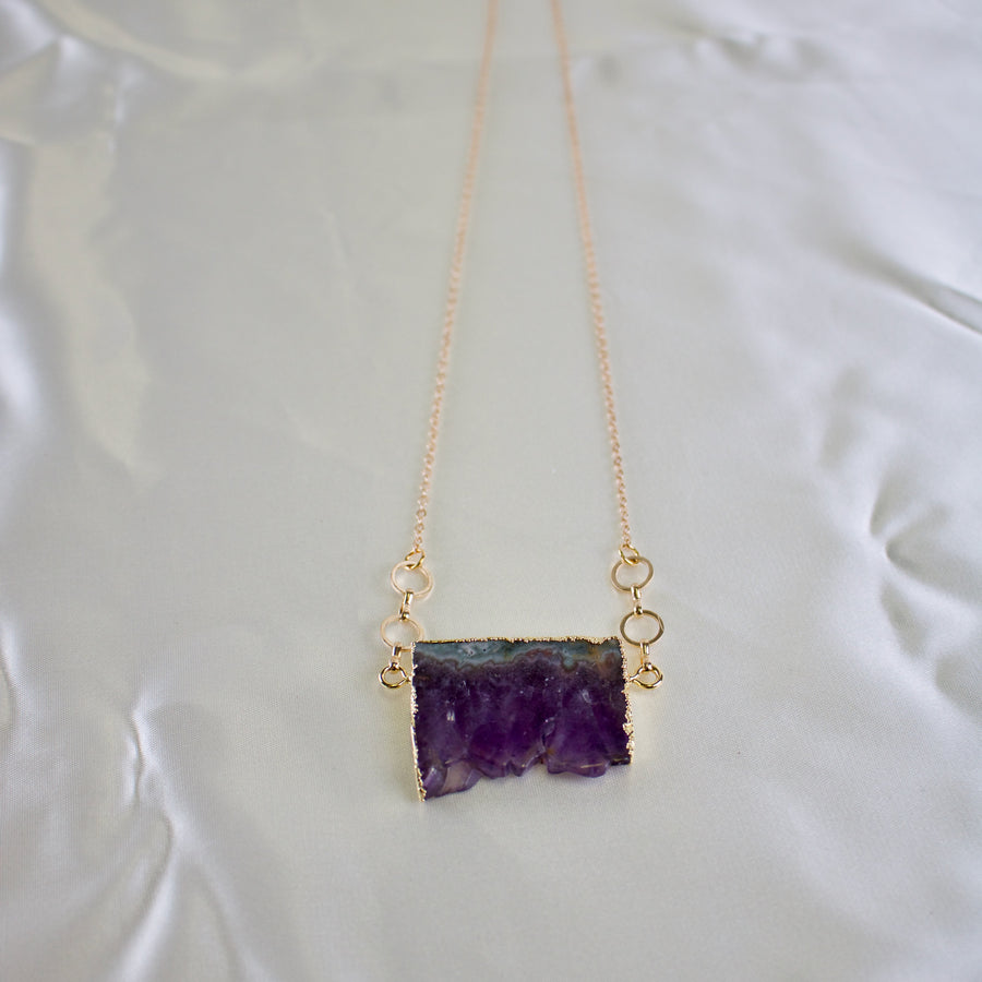 Talia // Amethyst Slice Necklace