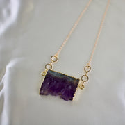 Talia // Amethyst Slice Necklace