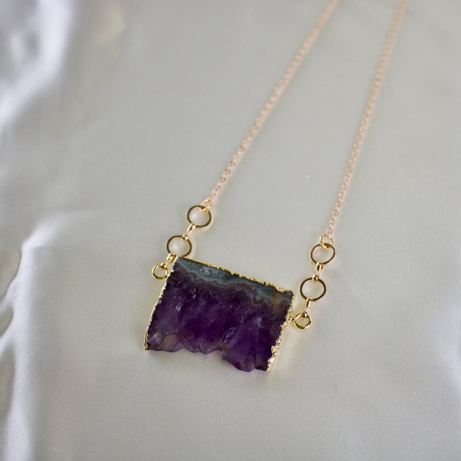 Talia // Amethyst Slice Necklace