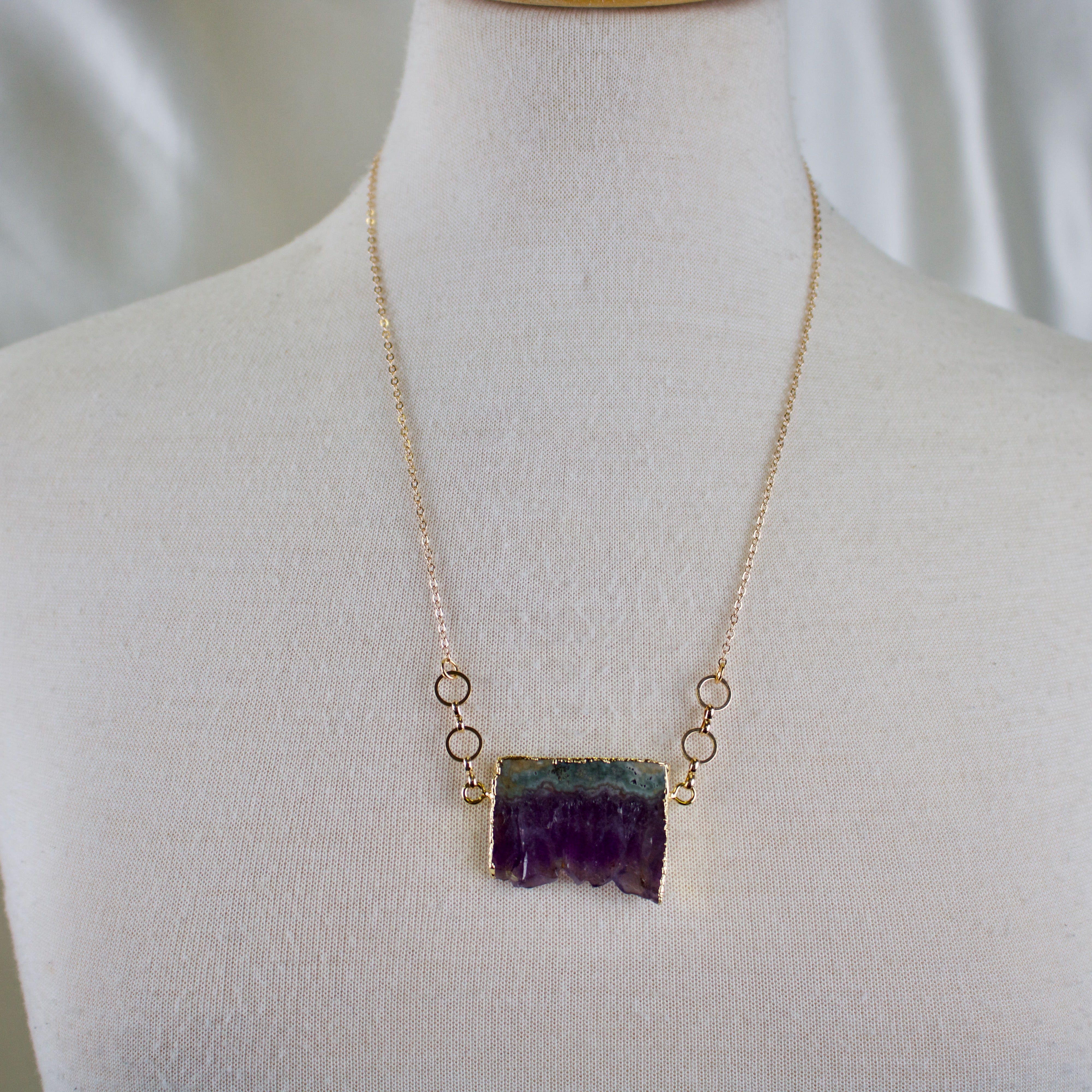 Talia // Amethyst Slice Necklace