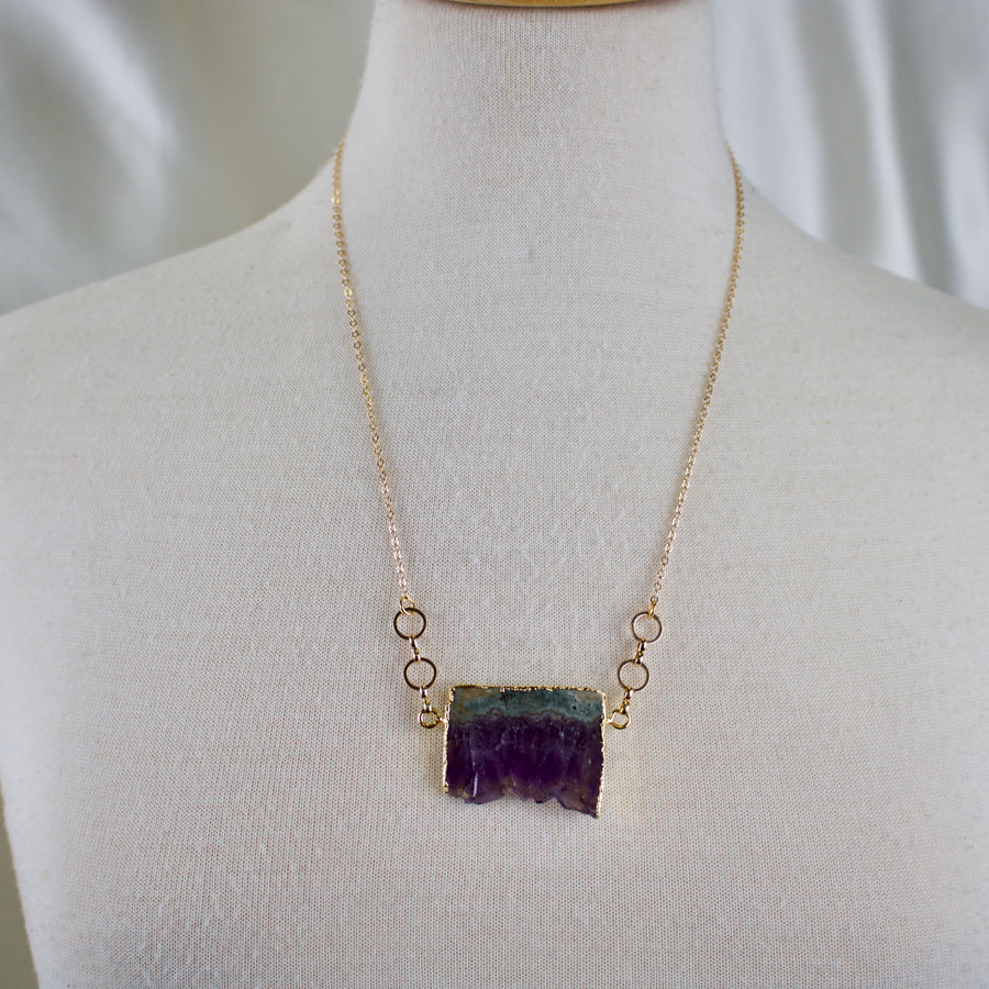Talia // Amethyst Slice Necklace