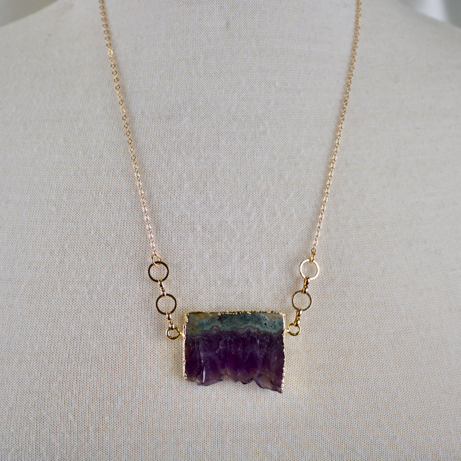 Talia // Amethyst Slice Necklace