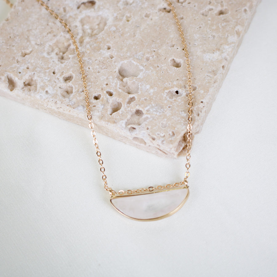 Luna // Quartz Short Gold Necklace