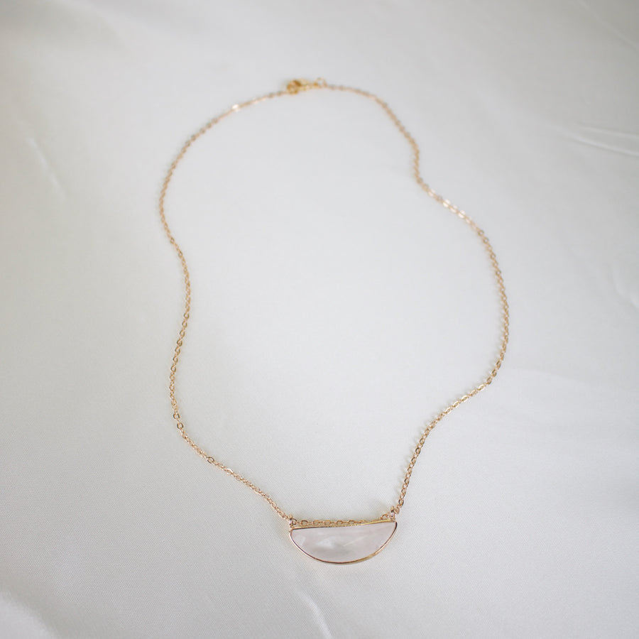 Luna // Quartz Short Gold Necklace
